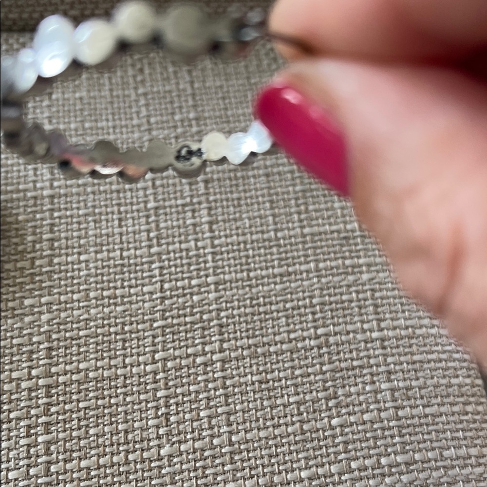 Silver and Cubic Zirconia Hoop Earrings - Picture 8 of 8